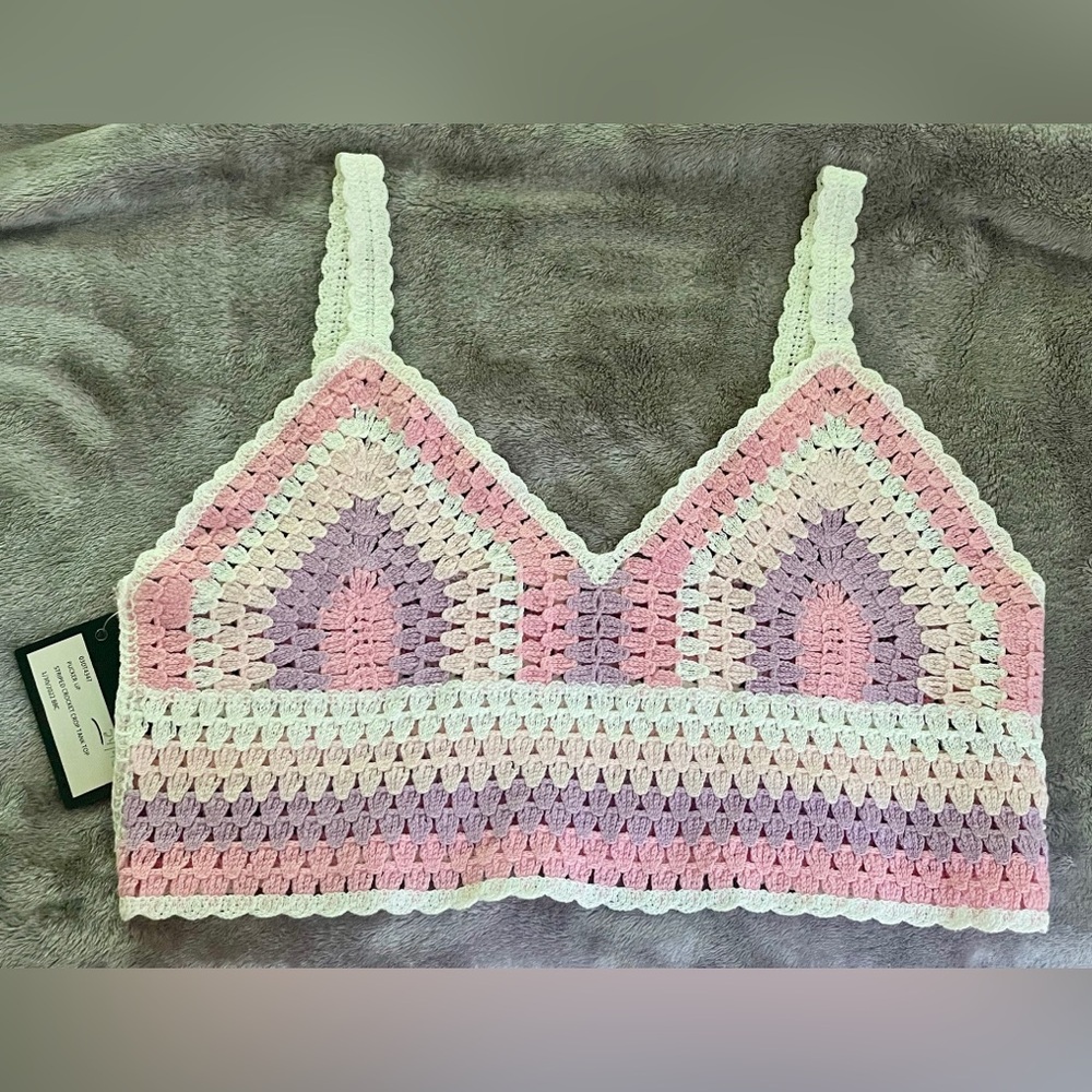 BLANKNYC Pink and Purple Knit Cami Top